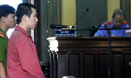 Bị cáo Trung tại tòa phúc thẩm