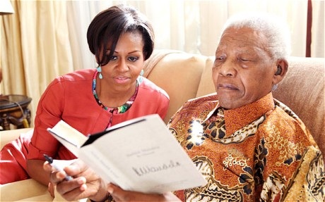 Michelle Obama gặp Nelson Madela - 1 Michelle Obama gặp Nelson Madela - 1