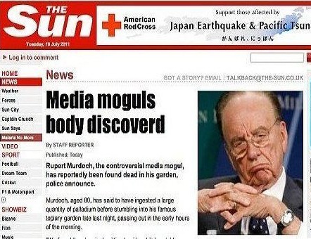Trùm truyền thông Mỹ Murdoch bị tung tin đồn đã chết - 1 Trùm truyền thông Mỹ Murdoch bị tung tin đồn đã chết - 1