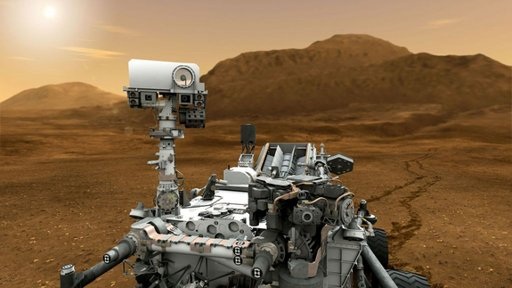 Mô phỏng tàu thăm dò Curiosity trên sao Hoả.