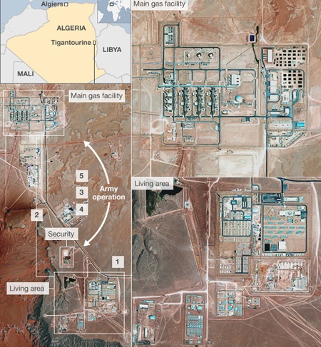 Ảnh nhà máy khí đốt chụp từ vệ tinh.