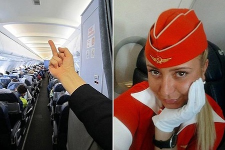 Tiếp viên hàng không bị sa thải vì “ngón tay thối” - 1 Bức ảnh khiến Tatiana Kozlenko bị sa thải.