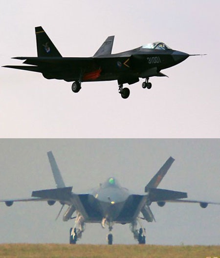 Châu Á ồ ạt sắm “hung thần” F-35 răn đe Trung Quốc - 2 Các chiến đấu cơ tàng hình J-31 (trên) và J-20 của Trung Quốc.
