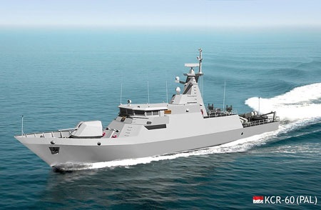 Indonesia đóng tàu tên lửa tàng hình hiện đại - 1 Đồ họa tàu tên lửa tàng hình KCR-60 của Indonesia.