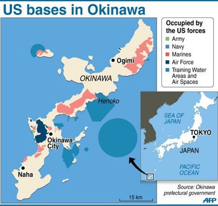 Báo Trung Quốc cả gan đòi chủ quyền đảo Okinawa của Nhật - 1 Đảo Okinawa là nơi có các căn cứ quan trọng của Mỹ.