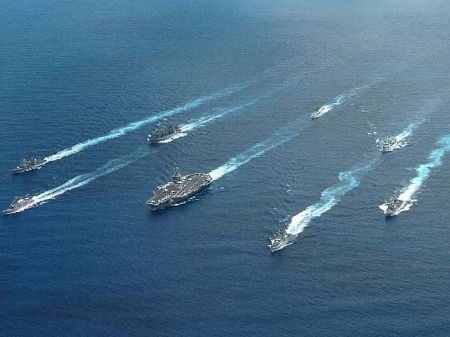 Tại sao Trung Quốc "hoảng hồn" trước tàu sân bay Mỹ? - 1 Mỹ có 12 cụm tàu sân bay xung kích hoạt động trên khắp các đại dương