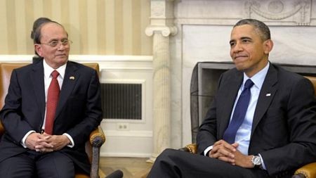 Tổng thống Mỹ Barack Obama hội đàm lịch sử với người đồng cấp Myanmar Thein Sein tại Nhà Trắng.