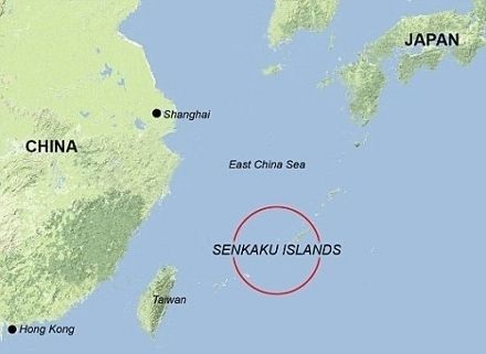 Vị trí quần đảo Senkaku.