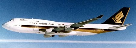Một chiếc máy bay của hãng hàng không Singapore, tương tự như chiếc gặp cự số hôm 2/