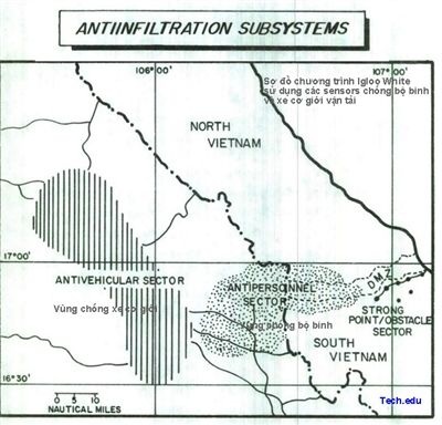 Giải mật chiến tranh điện tử Mỹ ở Việt Nam (kỳ I) - 5 Sơ đồ hệ thống chống vận tải cơ giới và hành quân chi viện Miền Nam.