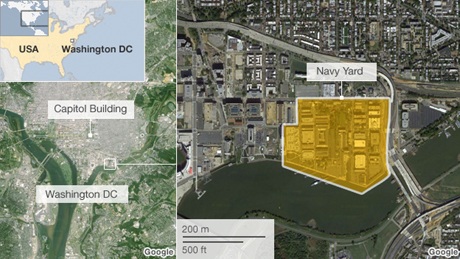 Xả súng tại căn cứ hải quân Mỹ ở Washington, 13 người chết - 2 Căn cứ Navy Yark nằm ở đông nam thủ đô Washington D.C.