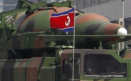Tên lửa của Triều Tiên trong một cuộc duyệt binh.