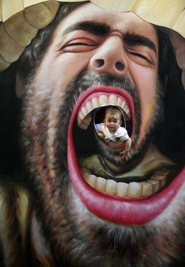 Những hình ảnh ấn tượng tuần qua - 10 Một cậu bé chụp ảnh với một bức tranh 3D tại một phòng tranh ở Trung Quốc.