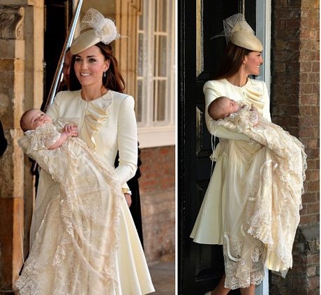 Vợ chồng Hoàng tử William hạnh phúc trong lễ rửa tội của con trai.