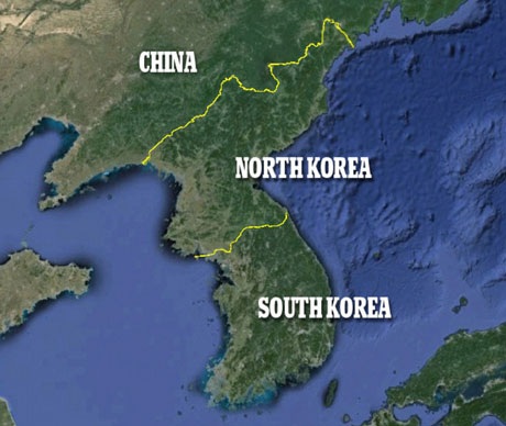 Triều Tiên tối om nhìn từ ISS, đối lập với Hàn Quốc.
