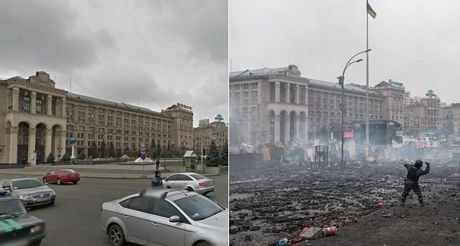 Các bức ảnh chụp trước kia và giờ đây đã cho thấy sự tàn khốc của bạo lực.