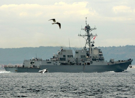 Tàu khu trục Mỹ gia tăng tập trận ở Biển Đen - 1 Một tàu khu trục tên lửa dẫn đường USS Truxtun của Mỹ.