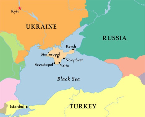Putin chỉ thị xây cầu tới bán đảo Crimea - 1 Cây cầu nối từ Nga tới bán đảo Crimea sẽ bắc qua eo biển Kerch.