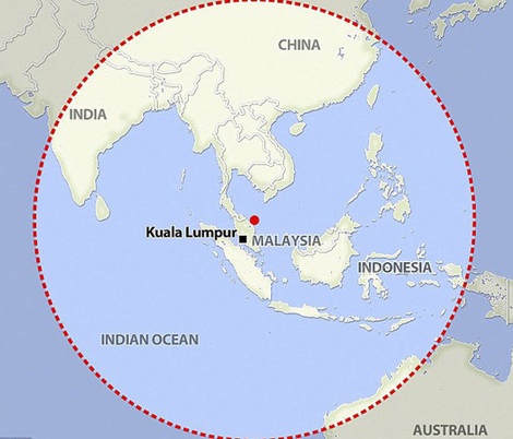 Tìm máy bay ở Ấn Độ Dương như "mò kim đáy bể" - 1 Vùng tìm kiếm máy bay mất tích giờ đây đang tập trung vào Ấn Độ Dương.