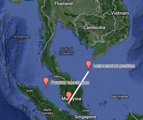 Malaysia mở rộng vùng tìm kiếm máy bay mất tích ra hàng trăm km - 1 Vùng tìm kiếm giờ đây đã được mở rộng ra phía nam Biển Andanman.