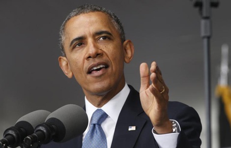 Tổng thống Mỹ cảnh báo hành động của Trung Quốc ở Biển Đông - 1 Tổng thống Obama phát biểu tại Học viện Quân sự West Point.