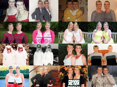 Cặp song sinh 60 tuổi vẫn thích mặc quần áo giống nhau - 1 Bà Heffernan và bà Coles luôn diện đồ đôi trong nhiều năm qua.