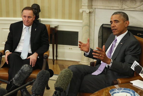 Mỹ quan ngại về các giàn khoan dầu Trung Quốc - 2 Tổng thống Obama trong cuộc hội đàm với Thủ tướng John Key ngày 20/6.