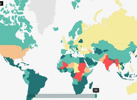 Việt Nam xếp hạng 45 về chỉ số hòa bình toàn cầu - 1 Chỉ số hòa bình được xếp hạng đối với 162 quốc gia và vùng lãnh thổ khắp thế giới.