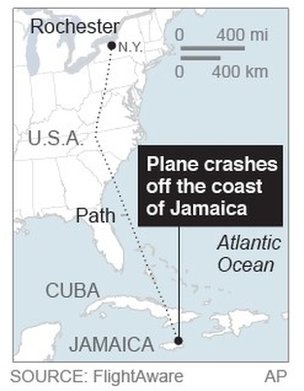 Máy bay "ma" bị chiến đấu cơ Mỹ bám đuổi - 2 Máy bay đã bị rơi ngoài khơi Jamaica sau khi cất cánh từ New York.