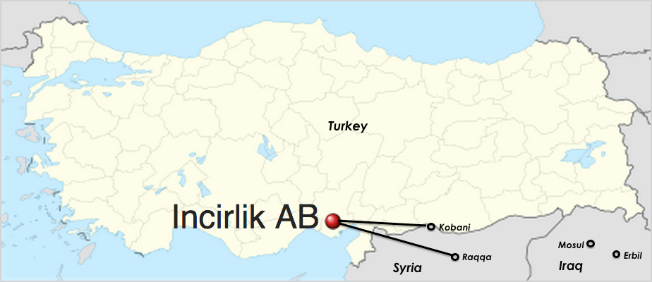 Thổ Nhĩ Kỳ phủ nhận cho Mỹ sử dụng các căn cứ không quân - 2 Căn cứ không quân Incirlik ở miền nam Thổ Nhĩ Kỳ có vị trí chiến lược.