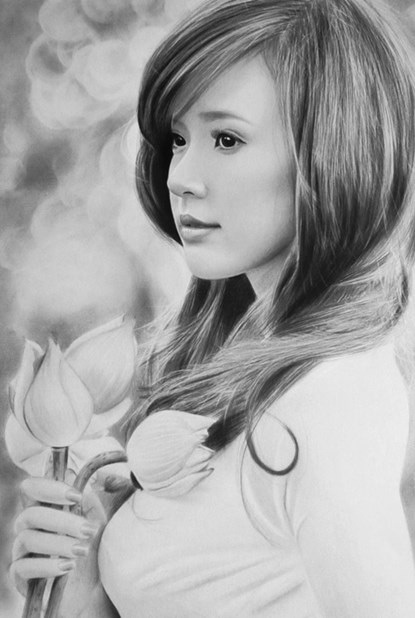 Nhan sắc hot girl Việt dưới nét vẽ của họa sỹ 9X - 3 Nhan sắc hot girl Việt dưới nét vẽ của họa sỹ 9X