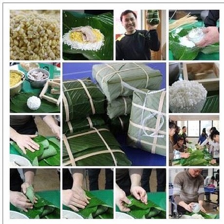 Thư ngắn đầu năm gửi về quê nhà từ ĐH Dongshin, Hàn Quốc - 4 DHS Việt tại ĐH Dongshin, Hàn Quốc gói bánh chưng chuẩn bị tất niên (Ảnh: Phạm Quang DSU).