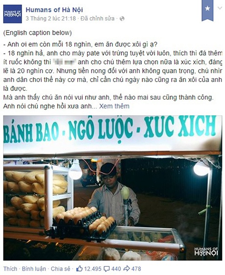 Anh bán xôi yêu đời gây sốt trên mạng - 1 Câu chuyện về anh bán xôi yêu đời hút hơn 12.000 Like trên Facbook