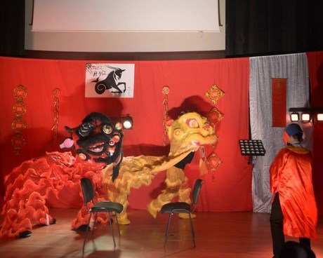 Du học sinh Việt thành phố Rennes múa lân rồng đón Giao thừa - 2 Màn múa lân rồng được chuẩn bị công phu cách đây hơn 1 tháng.