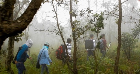 Trèo đèo lội suối để có những cảnh quay đẹp.