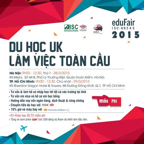 Khối các trường thứ hạng cao nhất Anh Quốc tham gia Triển lãm Du học eduFairUK2015 - 1 Chương trình khuyến học lớn nhất lịch sử Triển lãm Du học Anh quốc