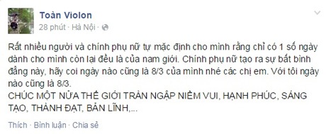 Trên facebook ngập tràn những tấm thiệp và lời chúc dành tặng cho những người phụ nữ.
