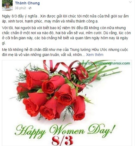 Trên facebook ngập tràn những tấm thiệp và lời chúc dành tặng cho những người phụ nữ.