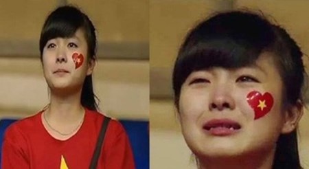 3 cô gái Việt làm “chao đảo” fan bóng đá - 3 Nhật Lệ, cô gái bật khóc khi U19 Việt Nam thua trận