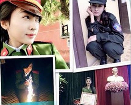 Nữ sinh Cảnh sát cơ động gây “sốt” trên mạng vì quá xinh - 1 Nữ sinh Cảnh sát cơ động gây “sốt” trên mạng vì quá xinh