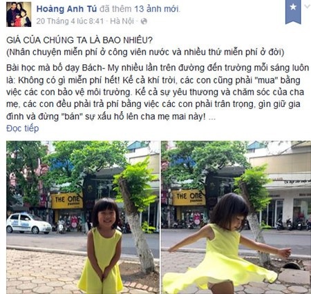 Bài học về sự miễn phí "anh Chánh Văn" dạy hai con - 2 Bài viết chia sẻ trên trang cá nhân của anh Tú