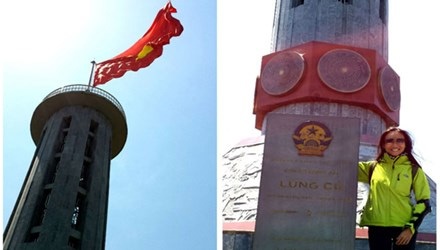 Nữ Việt kiều Mỹ độc hành xuyên Việt - 1 Cột cờ Lũng Cú, in dấu ấn nơi cô đi qua.
