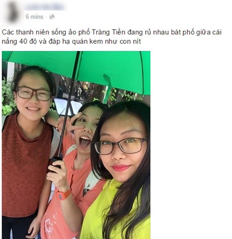 Khổ sở vì nắng nóng gần 40 độ, cư dân mạng chế ảnh "giải nhiệt" - 1 Cách “tận hưởng” ngày nắng
nóng rất đặc biệt của các cô gái