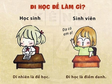9 điều khác biệt giữa học sinh và sinh viên - 5 Học sinh đi học để có kiến thức đi thi, còn sinh viên đi học chỉ để giơ tay và hô có