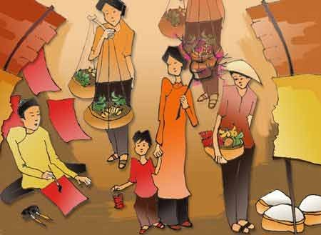 Đụng lợn- tục lệ ấm lòng tình nghĩa quê hương ngày Tết - 1 Minh họa: Ngọc Diệp