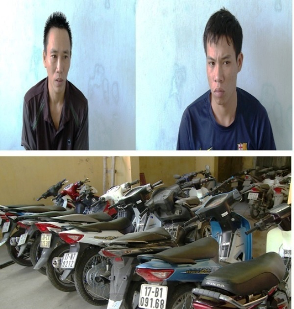 Hai đối tượng Bình và Đạo cùng tang vật vụ án