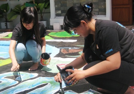 Bức tranh năng lượng sẽ được trưng bày tại Nhà Văn hoá Thanh niên TPHCM. 