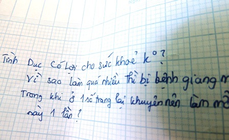 Một số câu hỏi thắc mắc về chuyện người lớn của học trò gửi đến phòng tư vấn học đường. 