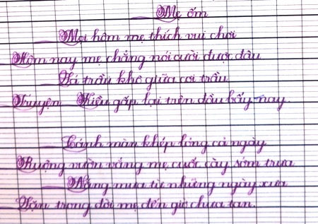 Mê hồn nét chữ của học trò tiểu học TPHCM - 5 Em Nguyễn Hoàng Ngọc Nhi, lớp 4/1 Trường tiểu học Công Định, Q.6 với bài viết