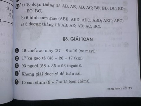 Bài Toán “con cừu và ông thuyền trưởng” không phù hợp với học trò lớp 2 - 2 Đề Toán đòi hỏi tư duy lại đưa ra đáp án đóng khung và quá nặng so với học sinh lớp 2